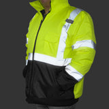 XtremepowerUS Size Large Hi-Vis Class 3 Safety Jacket Yellow Neon Reflective