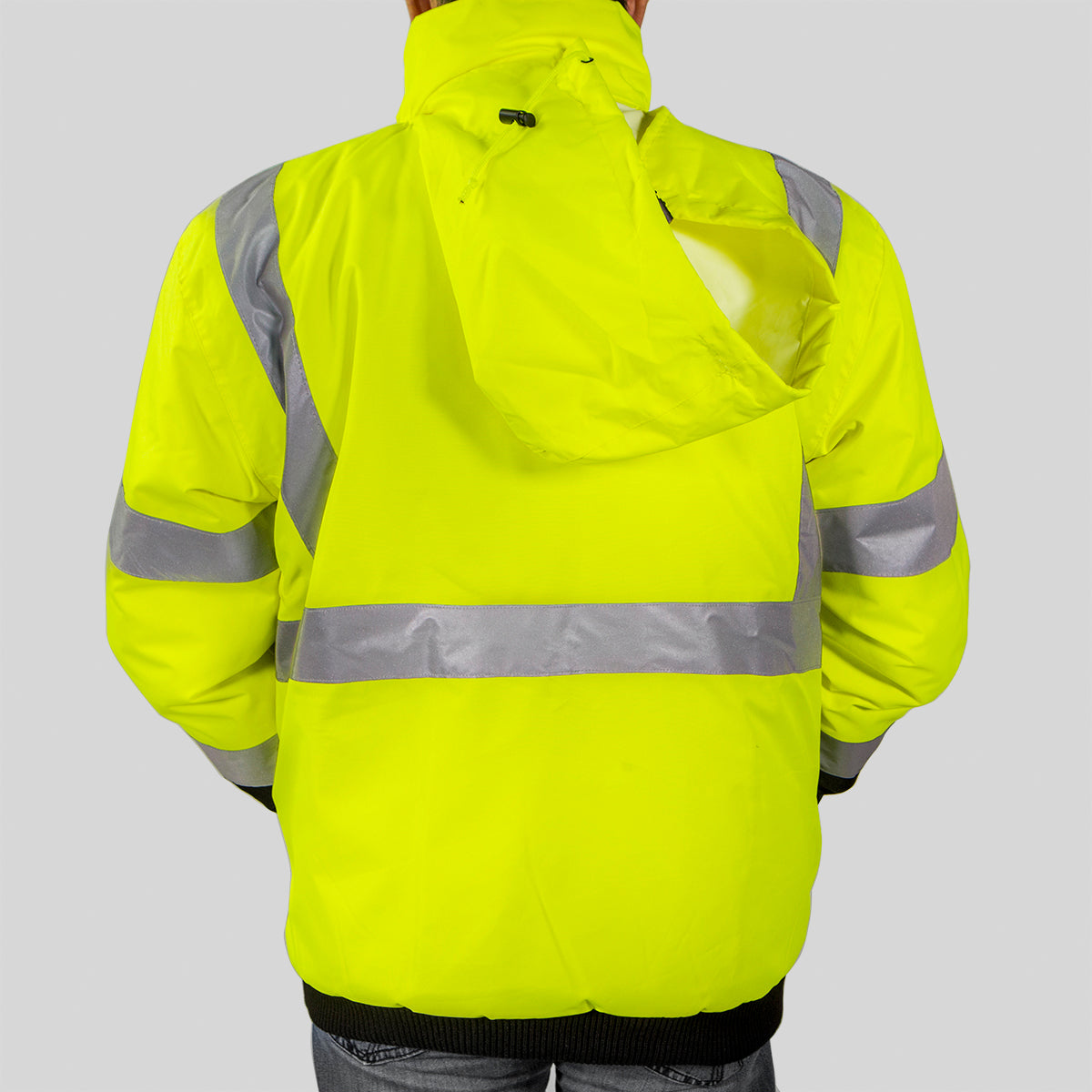 XtremepowerUS Size Large Hi-Vis Class 3 Safety Jacket Yellow Neon Reflective