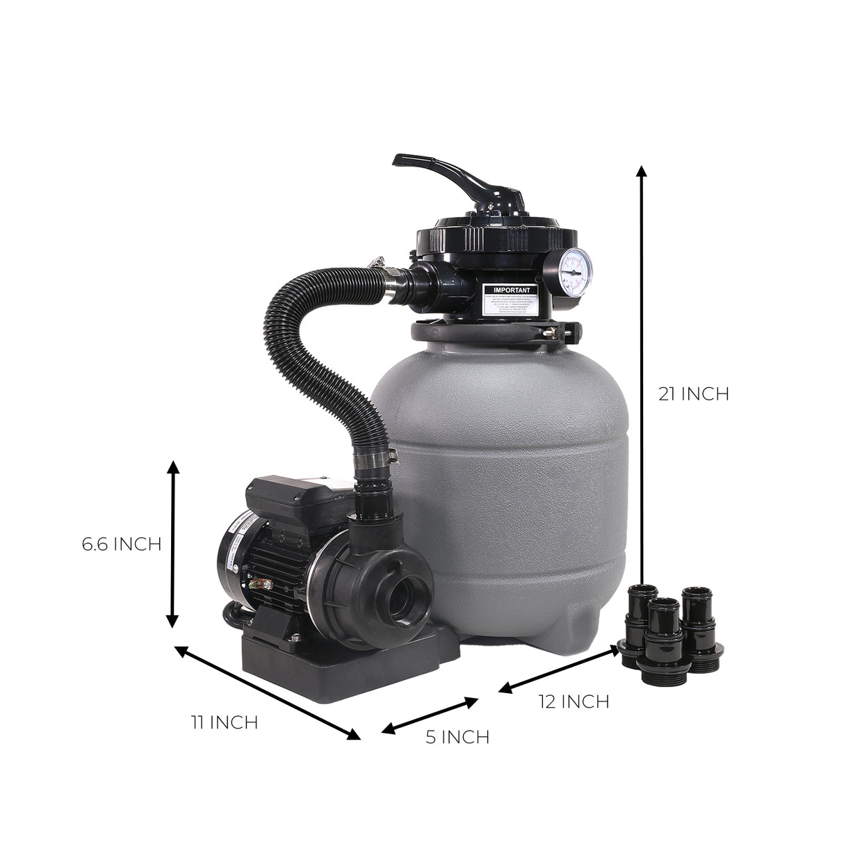 XtremepowerUS 13" Sand Filter with 0.75HP Above Ground Swimming Pool Pump Set