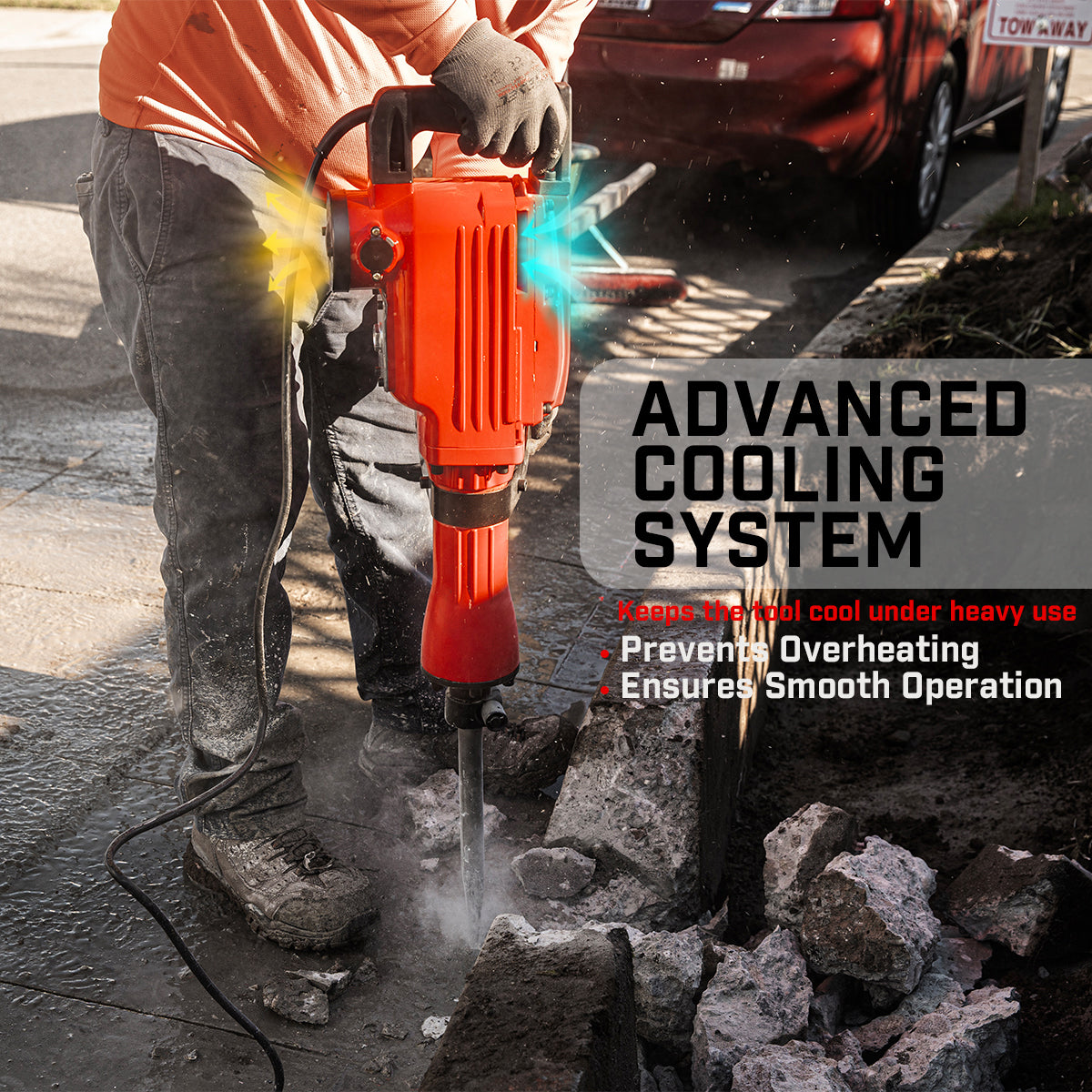 XtremepowerUS HD Electric Demolition Jack hammer Concrete Breaker-2200Watt