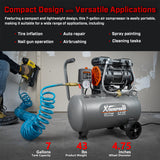 XtremepowerUS 2.0HP Ultra Quiet Air Compressor Tank 7 Gallon Oil-Free With Air Filter