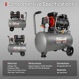 XtremepowerUS 2.0HP Ultra Quiet Air Compressor Tank 7 Gallon Oil-Free With Air Filter