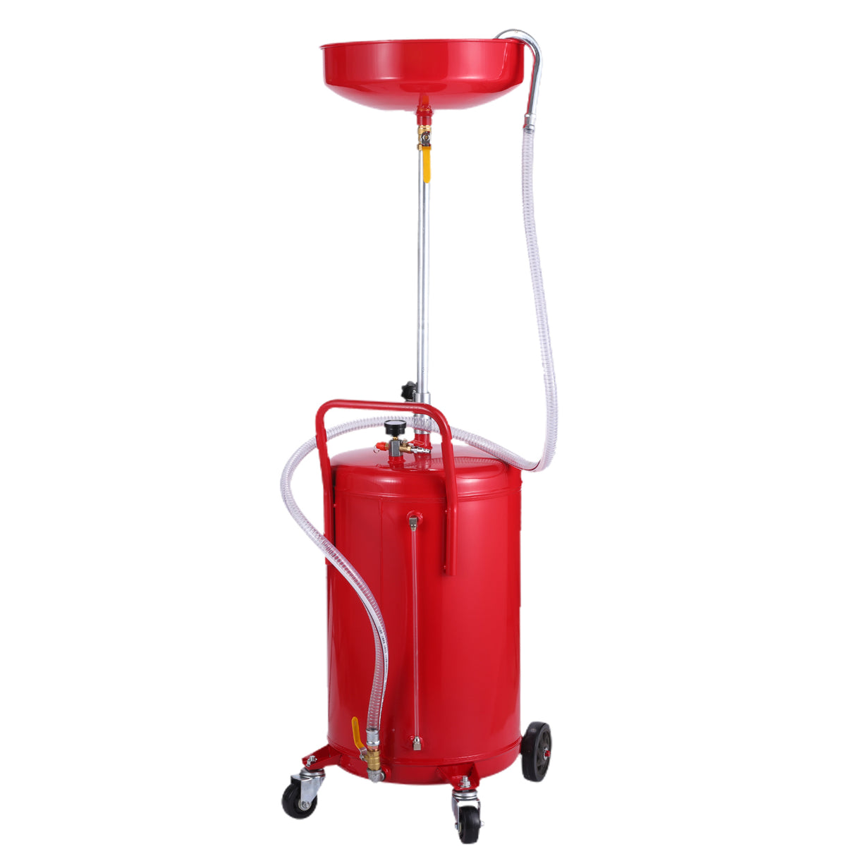 XtremepowerUS Oil Drain Container 20 Gallon Tank Air Operated Drainer Pan, Red