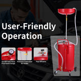 XtremepowerUS Oil Drain Container 20 Gallon Tank Air Operated Drainer Pan, Red