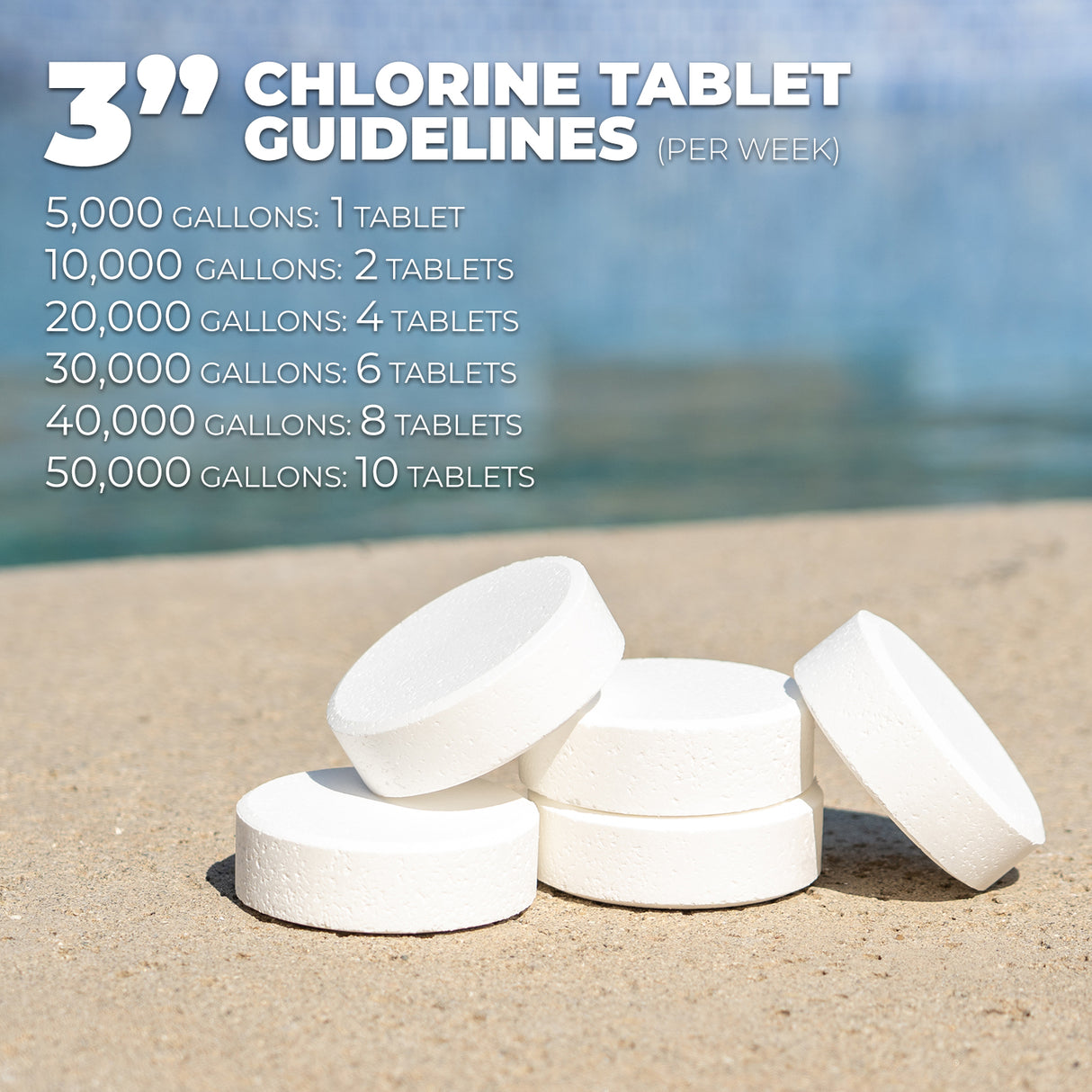 Xtremeclear 3" Chlorine Tablets Swimming Pools Individually Wrapped, 45 Pounds