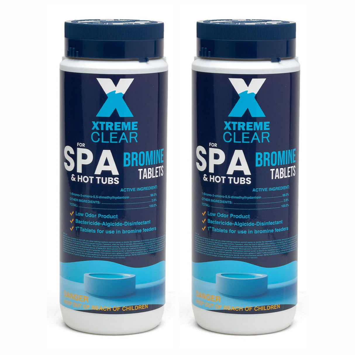 Xtremeclear Bromine Tablets for Spa & Hot Tub – 1.5 lbs Bottle, 1-Inch Tablets, 2 Pack
