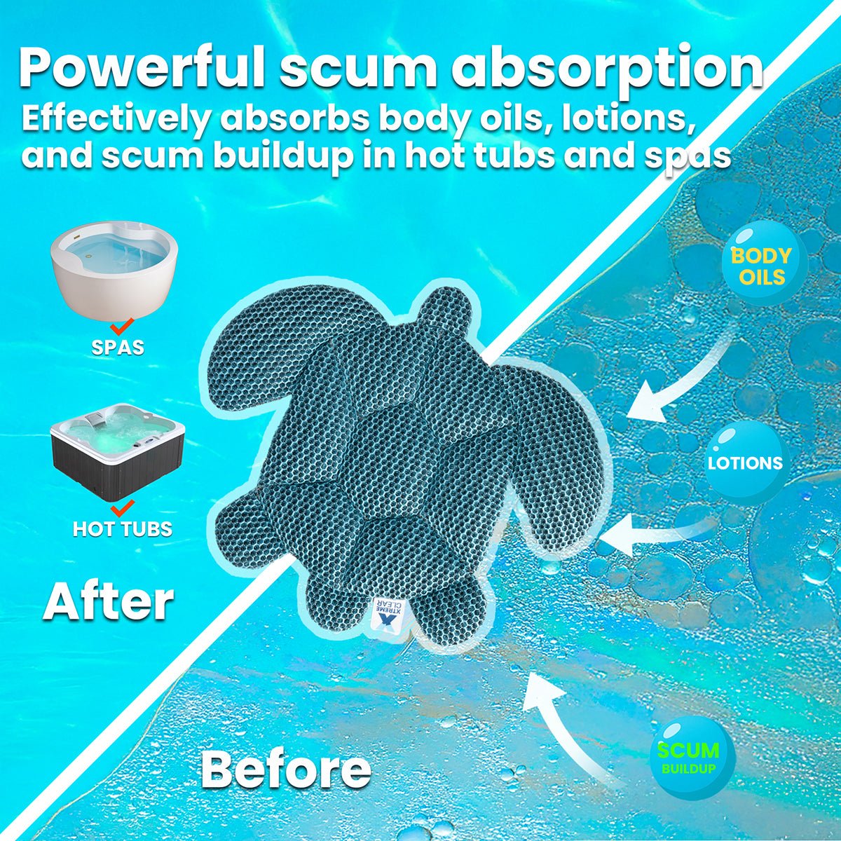 Hot Tub Scum Absorber for Spa & Pool – Oil Absorbing Clean Pad