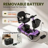 4 Wheel Mobility Scooter for Seniors, Foldable, 15 Miles, 4.5 MPH, 330 LBS