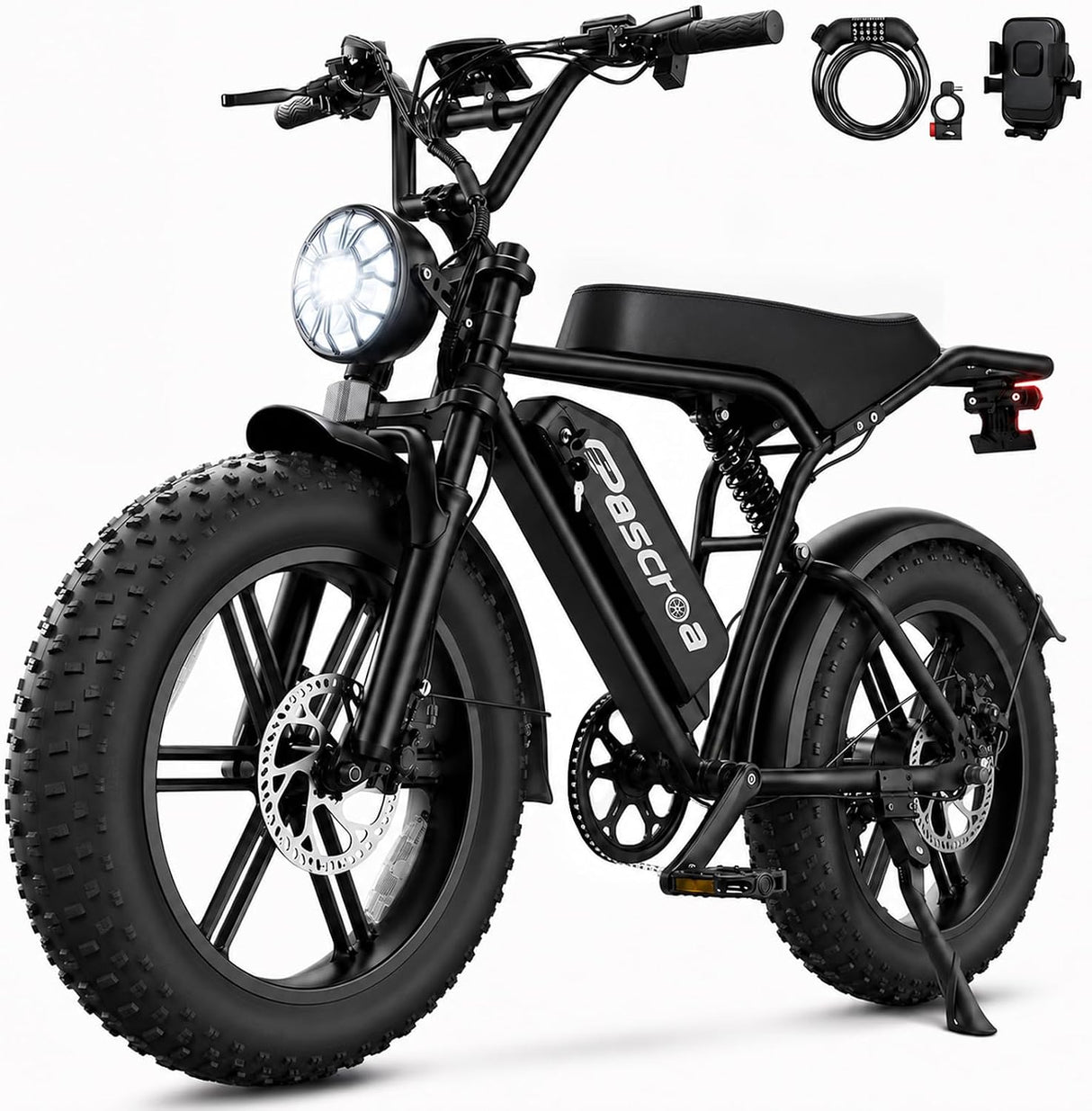 Electric Bike for Adults,1500W Peak 20" Fat Tire Ebike 28MPH 65/110 Miles