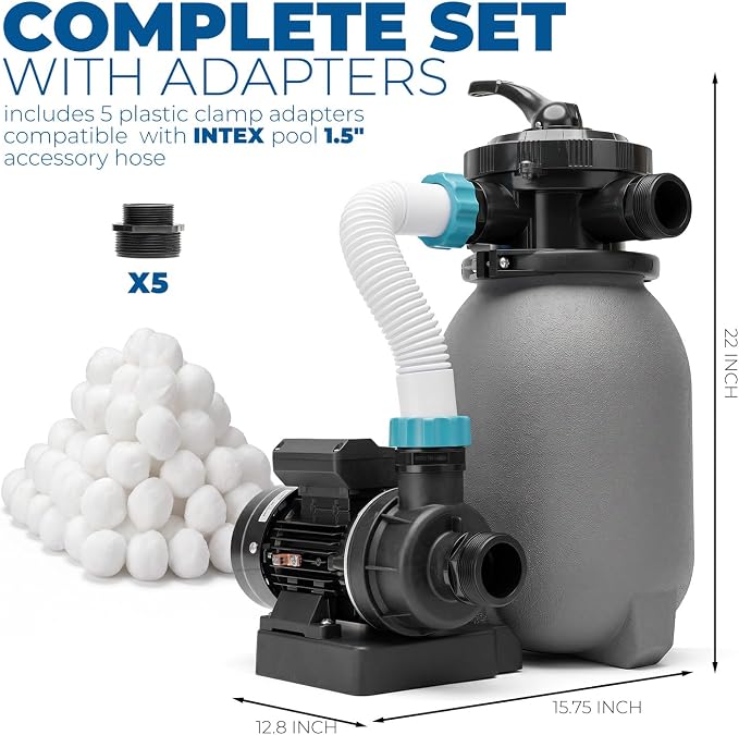 XtremepowerUS 10" Sand Filter Pump System for Above Ground Swimming Pool