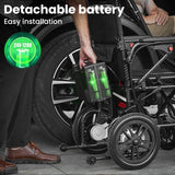 Electric Wheelchair for Adults，Lightweight Foldable Wheelchair