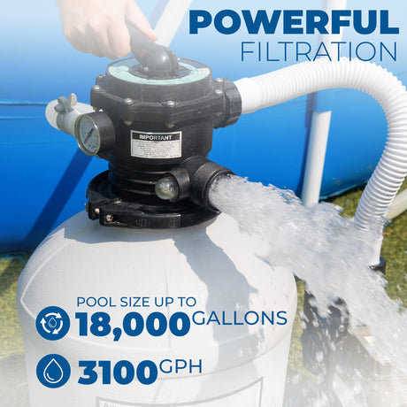 XtremepowerUS Above-Ground Pool 16" Sand Filter With 3100GPH 3/4hp Pool Pump Set