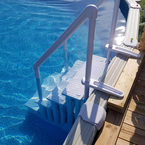 XtremepowerUS Above Ground Swimming Pool Step Ladder Heavy Duty System Entry