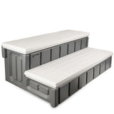XtremepowerUS 36" Universal Spa and Hot Tub 2-Steps Resin with Storage