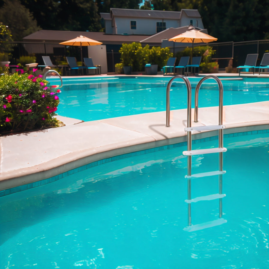 XtremepowerUS Stainless Steel Swimming Pool Ladder 5-Step for In-Ground Pools