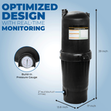 XtremepowerUS 175 Square Foot for In-Ground Pool & Spa Cartridge Filter Clean