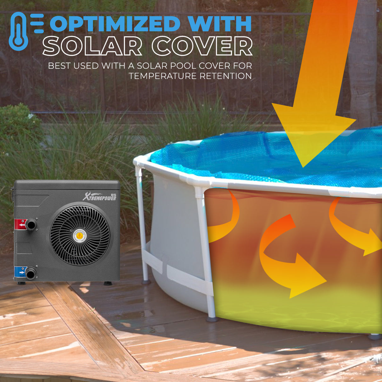 XtremepowerUS Pool Heater for Above Ground Pools, Pool Heat Pump, 115V/60Hz