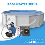 XtremepowerUS Pool Heater for Above Ground Pools, Pool Heat Pump, 115V/60Hz