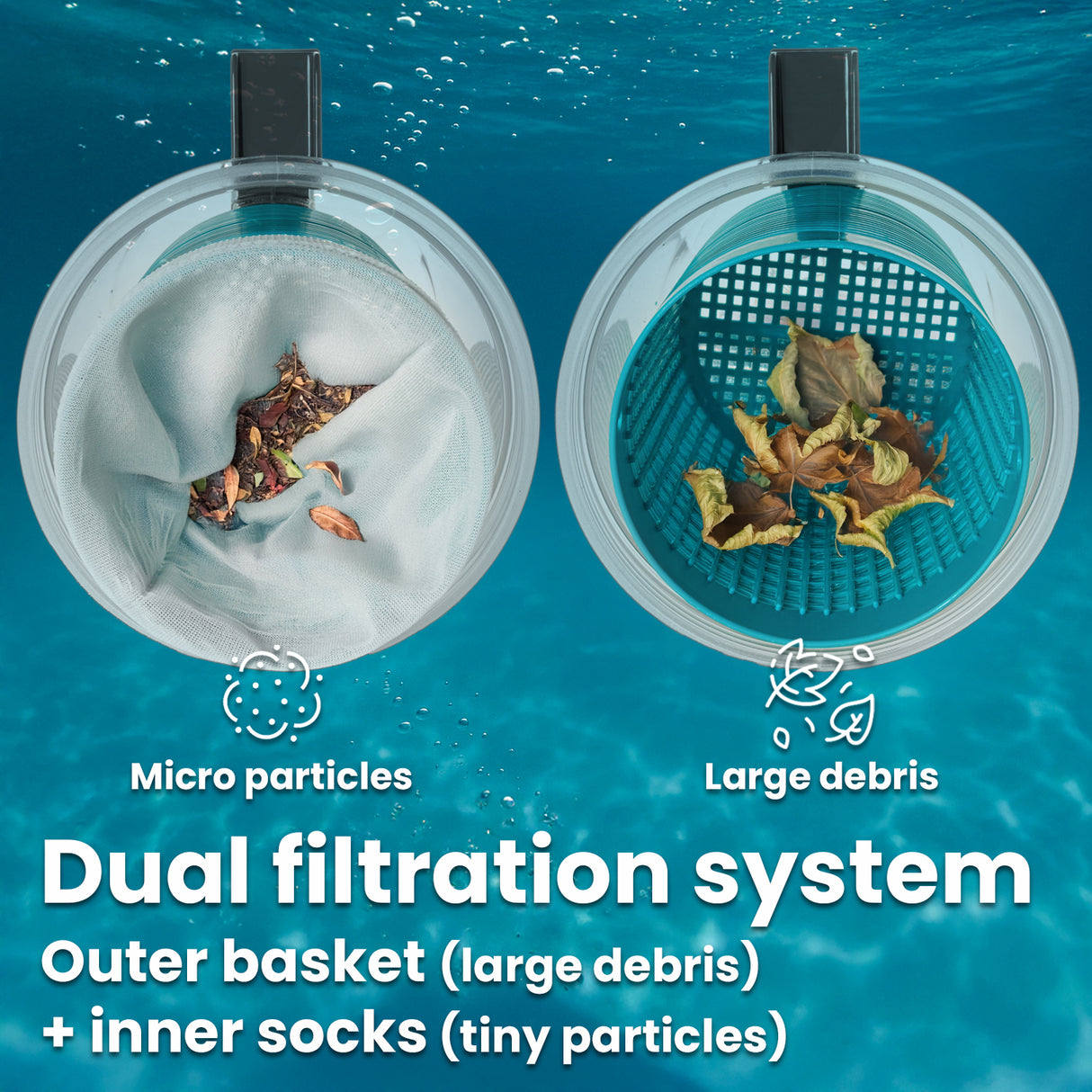 XtremepowerUS Pool Inline Leaf Canister with Basket & Skimmer (6 Sock)