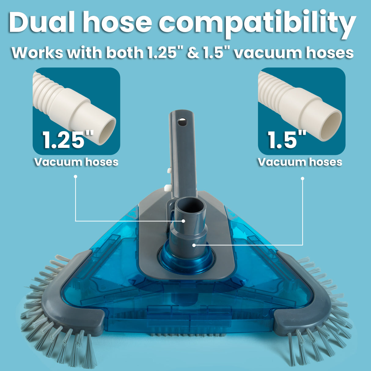 XtremepowerUS Pool Vacuum Head with Side Brushes Triangle Head