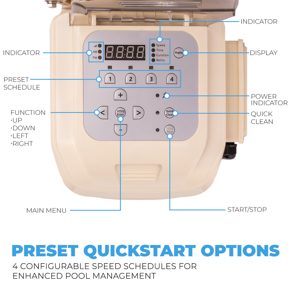 1.75HP Swimming Pool Pump Variable Speed Inground Pool 2"