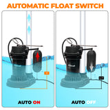 XtremepowerUS 1/2HP Submersible Sump Pump Sub Pump 3800 GPH Aluminum