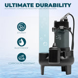 XtremepowerUS 1/2HP Submersible Sump Pump Sub Pump 4860 GPH Aluminum