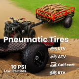 ATV UTV Trailer Tow Behind Dump Cart, 1500lbs Garden Pull Trailer  Mower Tractor