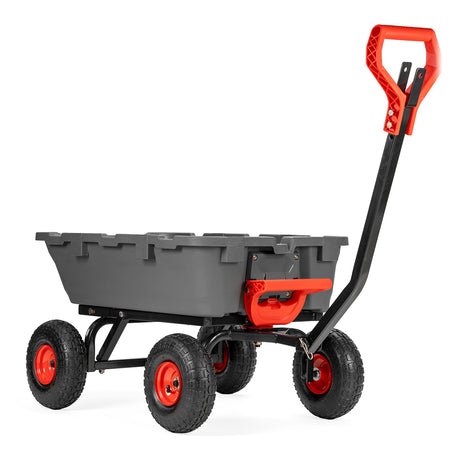 2-in-1 Heavy-Duty Poly Dump Garden Cart, 800-Pound Capacity