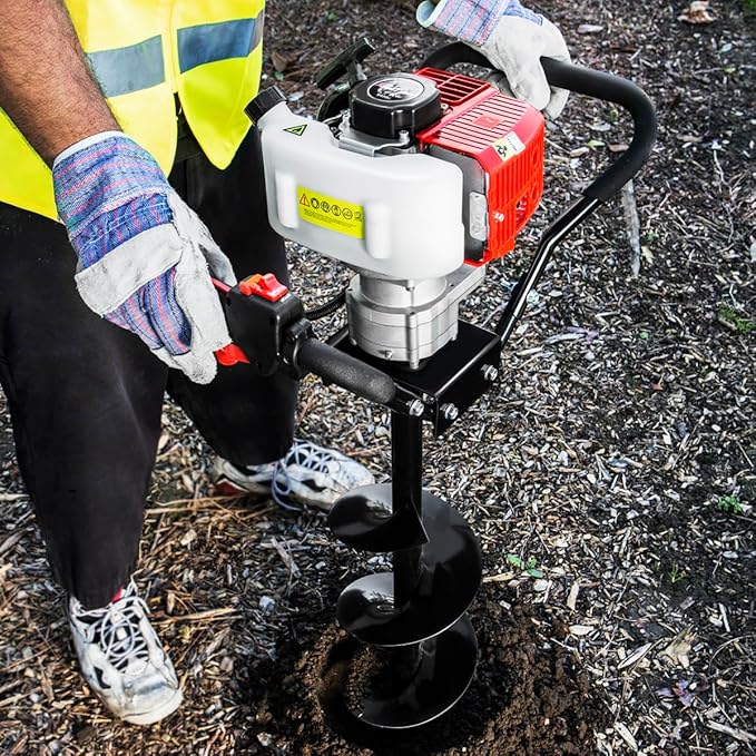 XtremePowerUS 52CC 2-Stroke Gas Powered Earth Auger, Post Hole Digger with 6" Digger Auger Bit