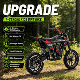 MOSTA Kids Dirt Bike, 4-Stroke Gas Power Mini Dirt Bike with Shock Absorption and Disc Brake