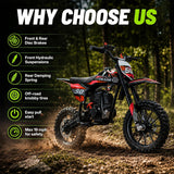 MOSTA Kids Dirt Bike, 4-Stroke Gas Power Mini Dirt Bike with Shock Absorption and Disc Brake