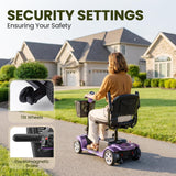 4 Wheel Mobility Scooter for Seniors, Foldable, 15 Miles, 4.5 MPH, 330 LBS
