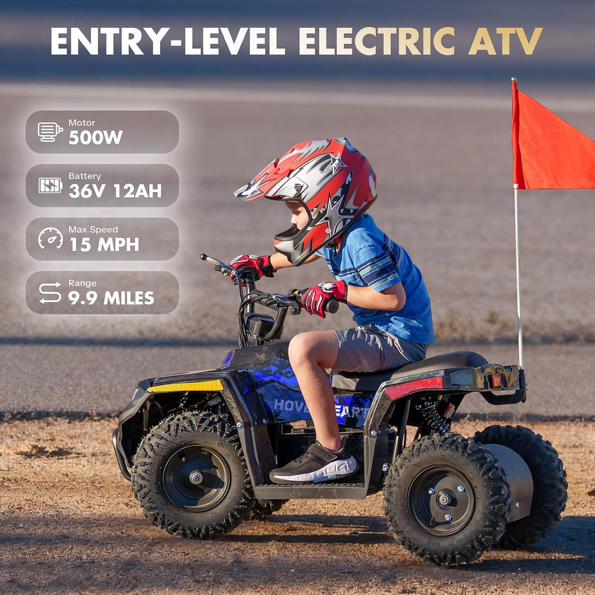Hover Heart Electric ATV, 36V Electric 4 Wheeler for Kids, Green