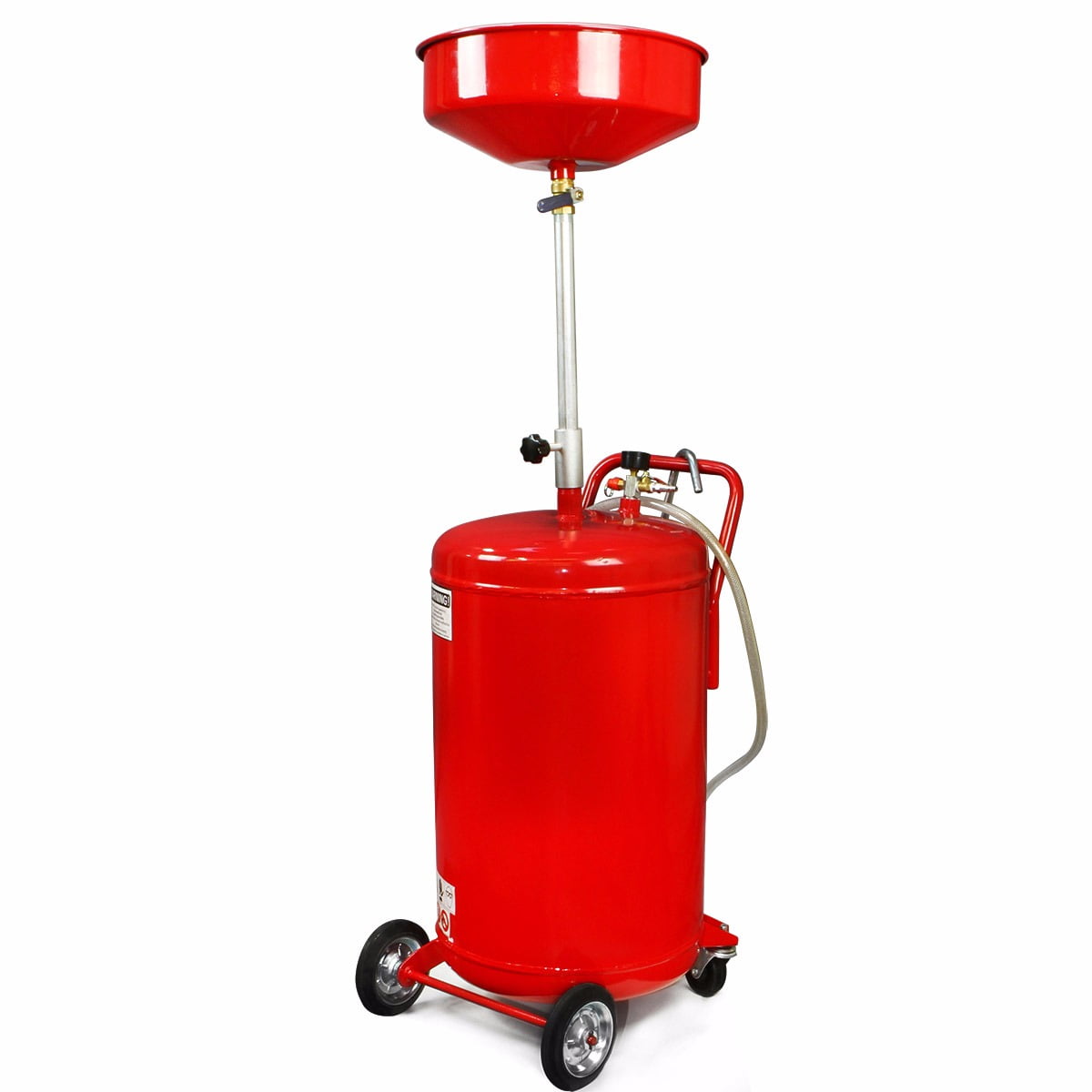 XtremepowerUS Oil Drain Container 20 Gallon Tank Air Operated Drainer Pan, Red