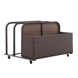 Barton Rolling Toy Caddy All-Wicker Outdoor Patio Furniture Organizer Wicker