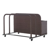 Barton Rolling Toy Caddy All-Wicker Outdoor Patio Furniture Organizer Wicker