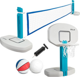 POOL BASKETBALL HOOP & VOLLEYBALL NET 2 IN 1