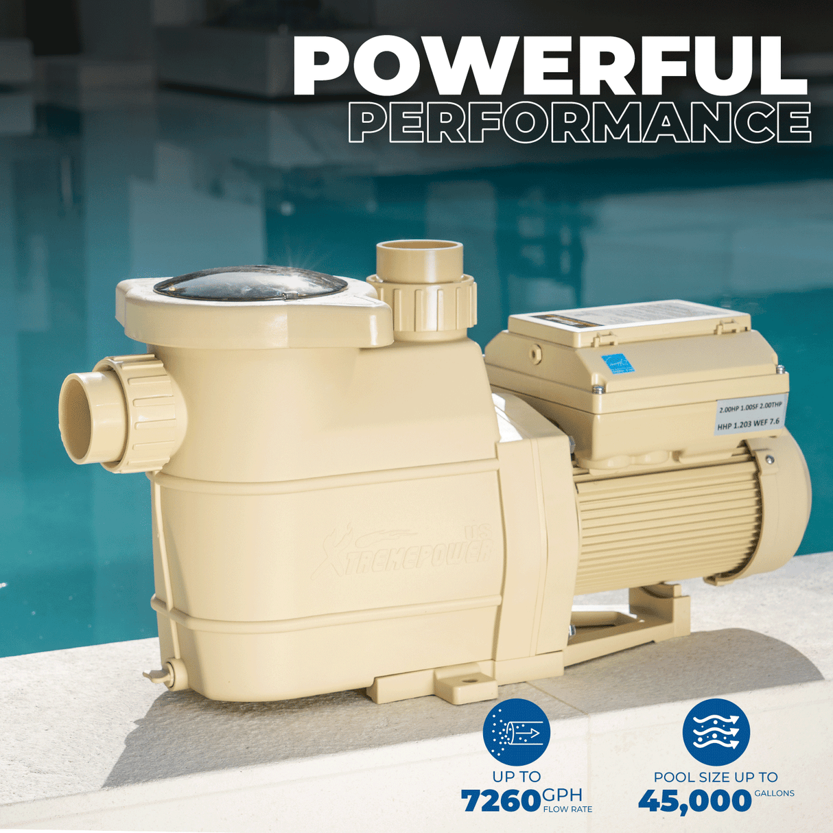 XtremepowerUS 1.5HP Swimming Pool Pump Programmable Variable Speed InGround Pool 1.5 / 2" In ground Pool Pump