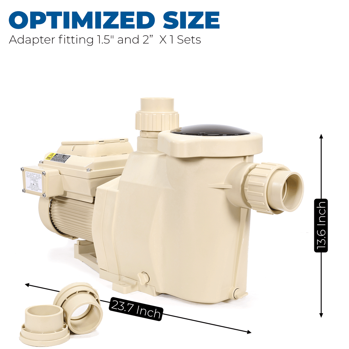XtremepowerUS 1.5HP Swimming Pool Pump Programmable Variable Speed InGround Pool 1.5 / 2" In ground Pool Pump