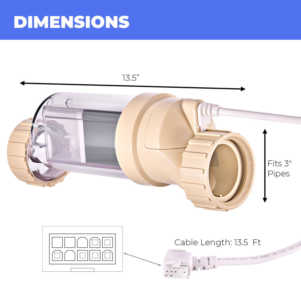 Universal Replacement Salt Chlorination Cell Plate up to 15,000 Swimming Pool