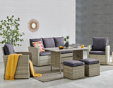 Barton 6-Pieces Outdoor Patio Dining Furniture with Table Cushion Wicker Rattan