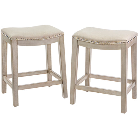 Barton Isabel Padded Counter Saddle Backless Indoor/Outdoor Bar Stool