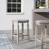 Barton Isabel Padded Counter Saddle Backless Indoor/Outdoor Bar Stool