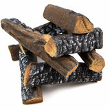 Barton 10-Pieces Ceramic Log Set Wood Style With Stackable Gas Heat Resistant