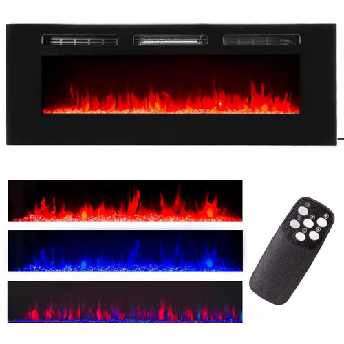 Electric Fireplace Recessed Insert / Wall Mount Standing Heat Remote Control