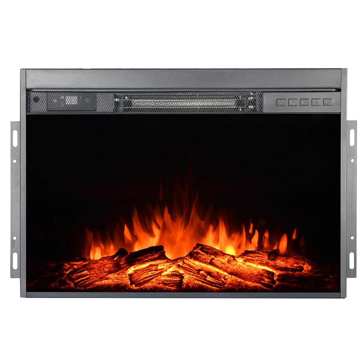 Barton 1500W Black Electric Firebox Fireplace Heater Insert Glass Panel