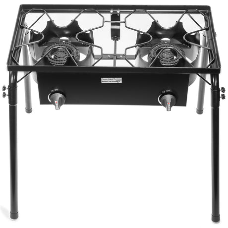 Barton 70,000 Dual Stove Gas Burner Detachable Leg Stand High-Pressure Regulator