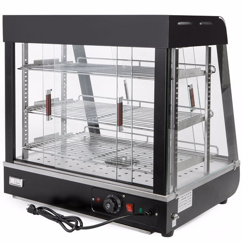 Ensue 27" Commercial Food Warmer Display 3-Tier Countertop Pizza Warmer 1200W