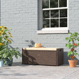 Barton Outdoor 60 Gallons Deck Box Cushion Seat Patio Storage Bench Shed, Beige